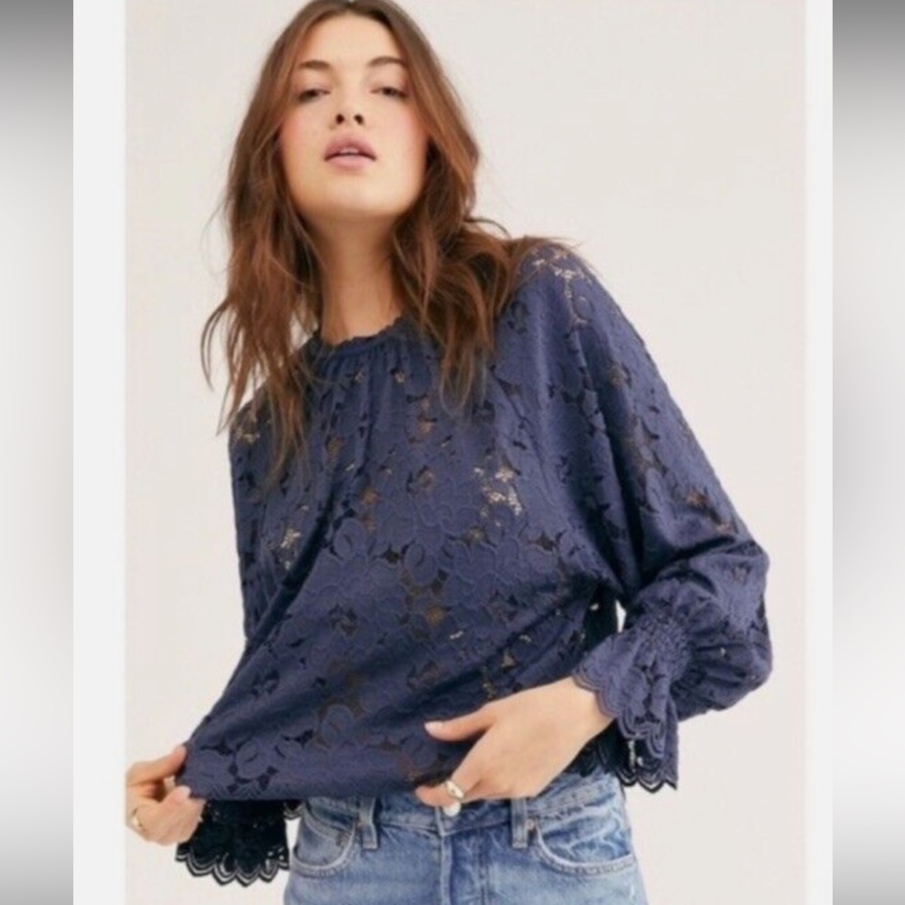 Free People Olivia Lace Top size M